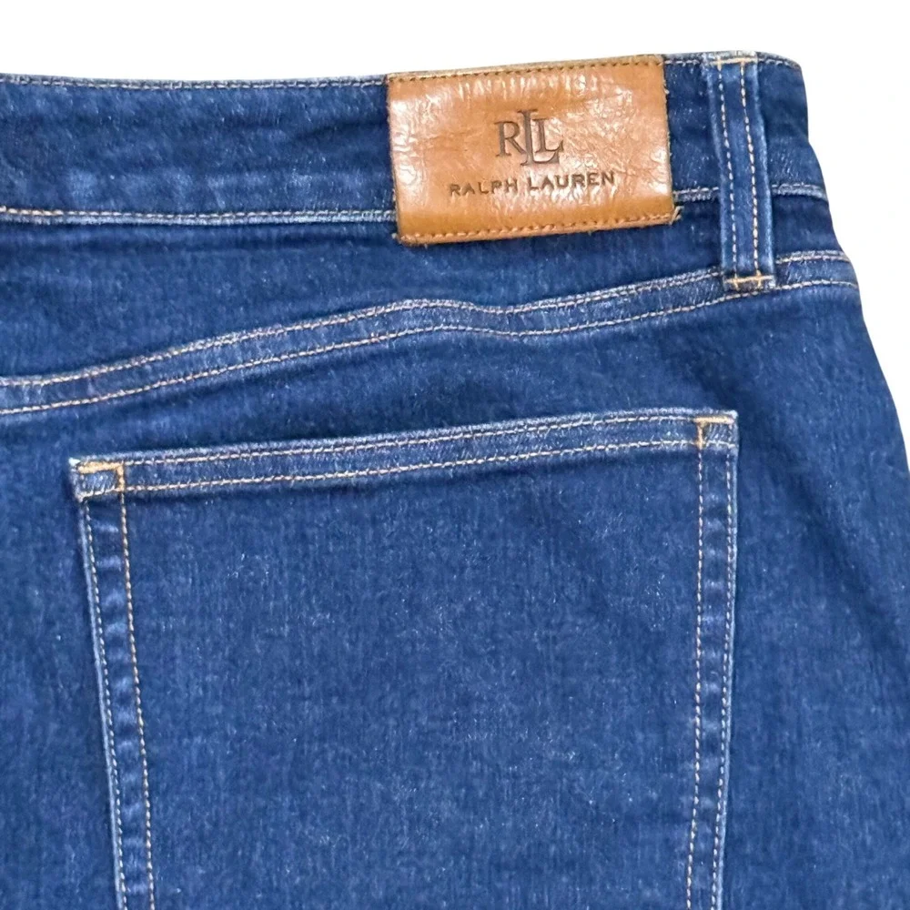 Ralph Lauren‎ Black Label Stretch Straight Pencil Denim Jean Skirt Size 12